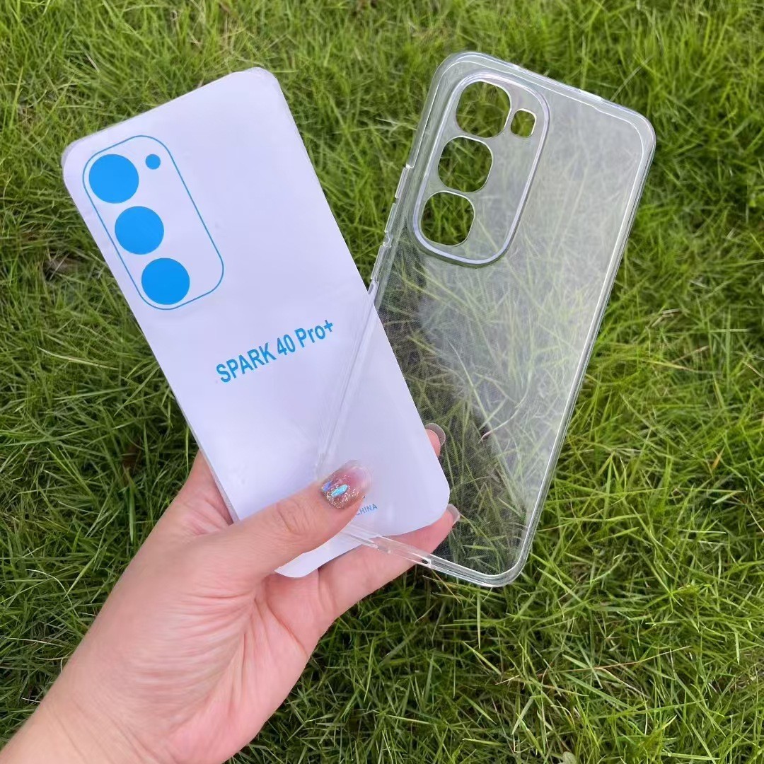 适用传音TECNO SPARK 40PRO高透1.5mm直边手机壳  防摔TPU清水套