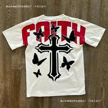 Streetwear T Shirt Y2K Hip Hop Letter Retro Cross Graphic Pr