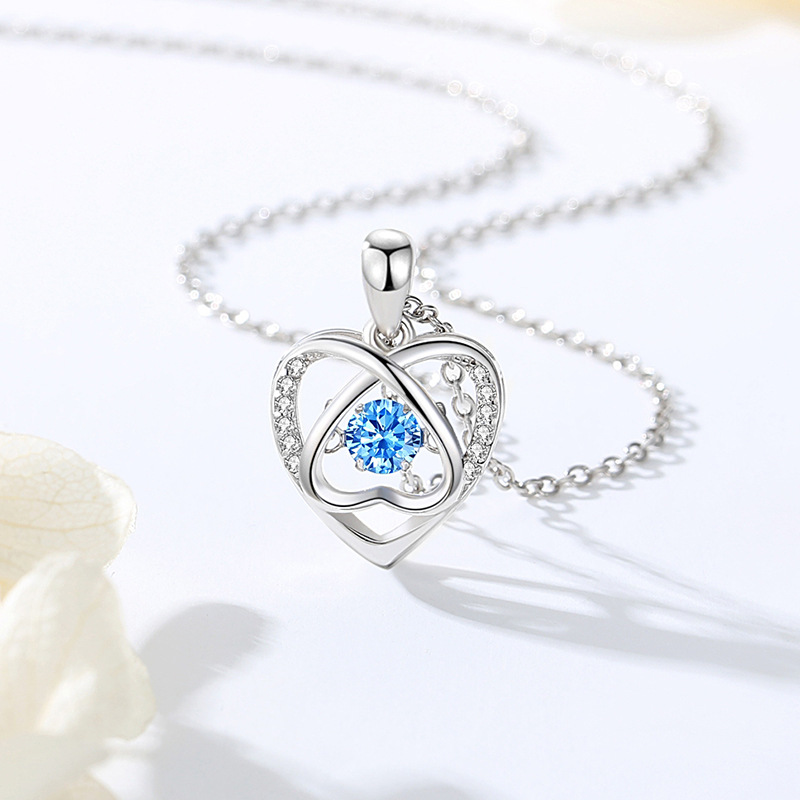 Beating Mood nuevo amor inteligente collar de plata esterlina de las mujeres S999 collar de lujo de estilo japonés y coreano regalo de San Valentín