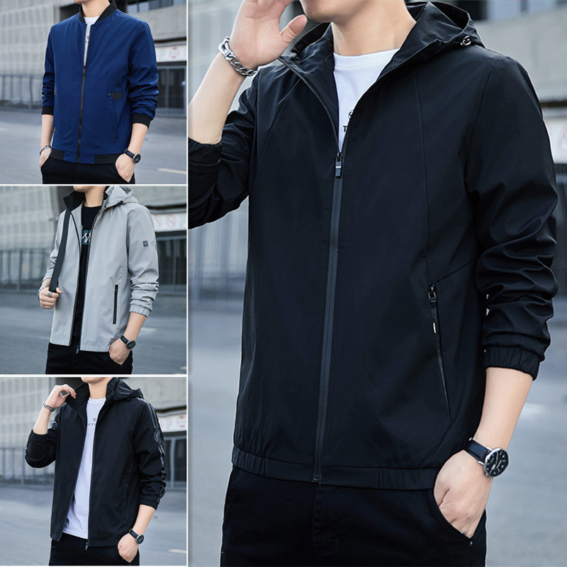 Men's Clothing spring new style workwear jacket men's spring casual autumn hooded jacket_ecoleips.com