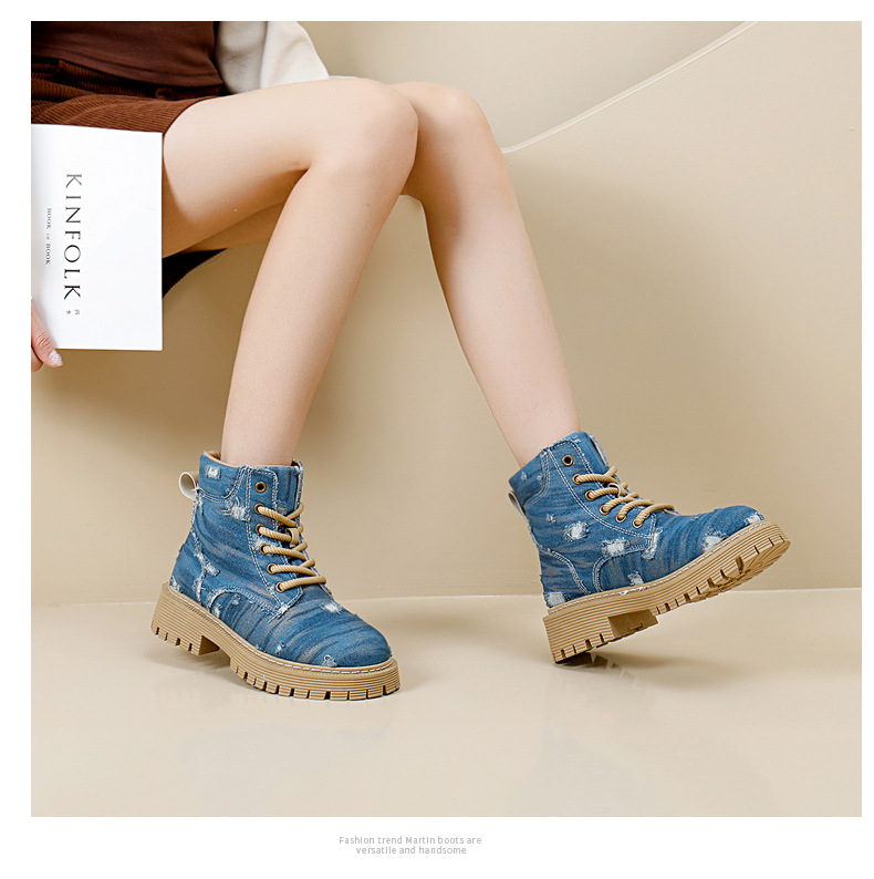 British Style Martin Boots For Women With Thick Sole And Round Toe_voghion.com