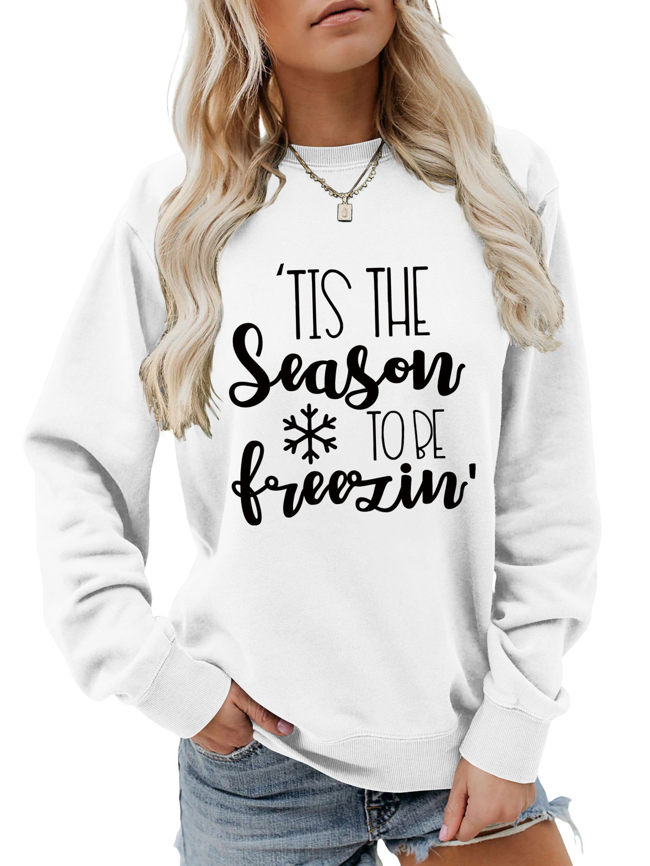 Női pulóver tis the season karácsonyi stílus_voghion.com