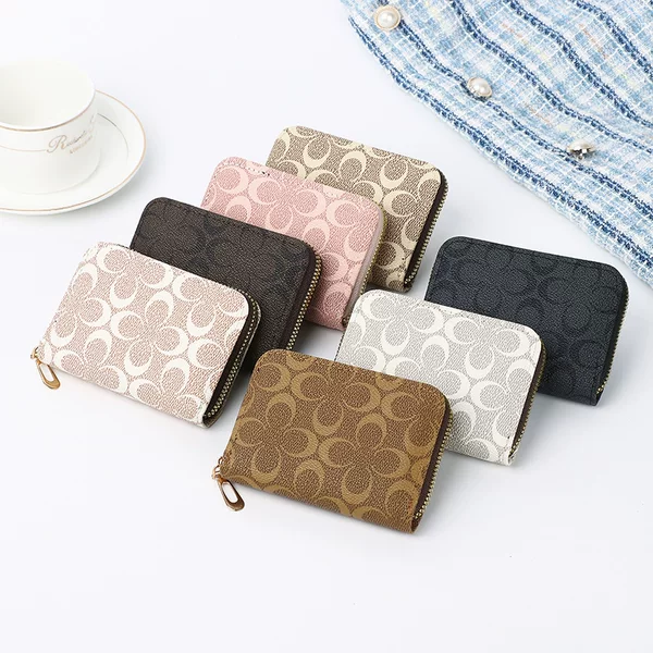Foreign Trade New Short Women's Wallet with Multiple Card Slots, Large Capacity Printed Accordion Card Holder, Card Holder, Id Card Holder