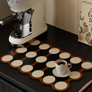American Retro Diatom Mud Kitchen Drain Mat Dining Table Countertop Absorbent Anti-Slip Mat Coffee Machine Bar Heat Insulation Mat