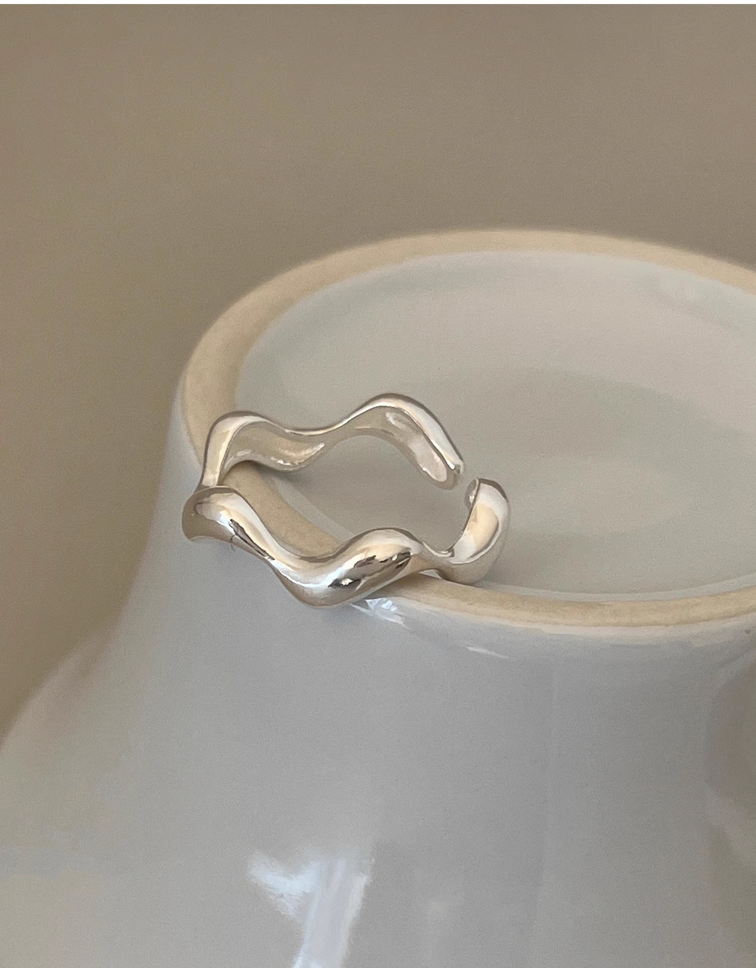 3g Weight Pearl Inlay Material Open Rings Classification Adjustable Ring Size 1 Piece Quantity Daily, Street Occasion 925 Sterling Silver Material Geometric Pattern Women's Gender Polishing, Inlay Design Simple Style Style 925 Sterling Silver Pearl Geometric Open Rings 7