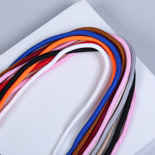 4mm Round Laces Sports Basketball Casual Shoe Laces Educational Children's Toy Geometric Buttons Handmade Threadable Rope