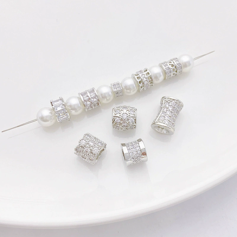 Платиновый zirconium с шестернями, бусины, браслет с бусами, ожерелье, материал, аксессуары, со снежинками
