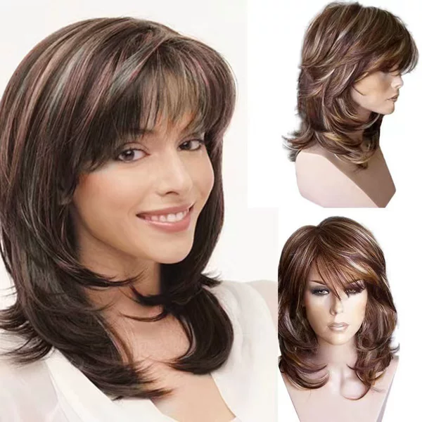 Independent station hot ladies wig Europe and the United States new mixed color long curly hair AliExpress explosions gradient a generation of hair