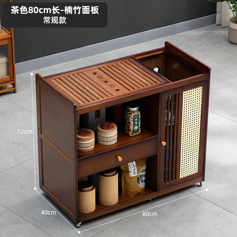 移动茶桌小茶台烧水壶一体家用茶水柜实木茶几茶车阳台煮泡茶桌子|undefined