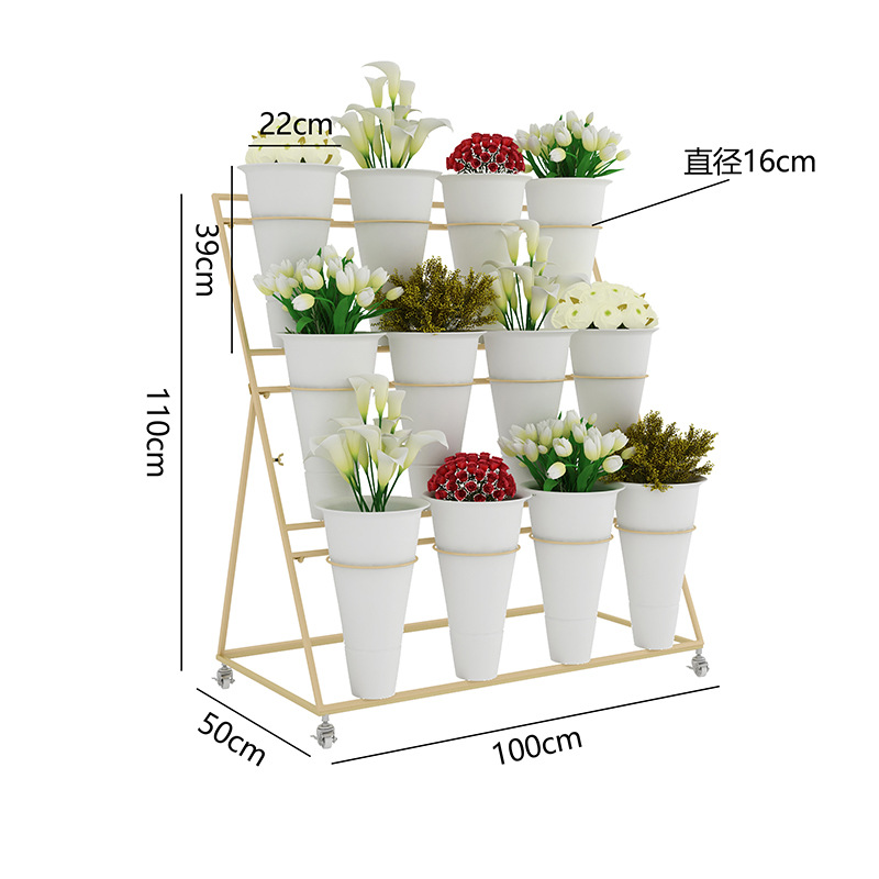 Soporte de flores de hierro forjado para decoración