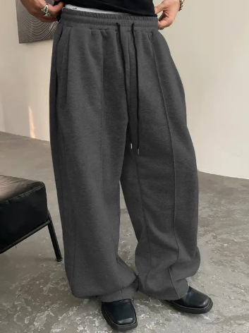 Transfronterizos pantalones de seguridad de hombre Amazon cintura cuerda suelta recta simple europea y americana pantalones deportivos de piernas casuales