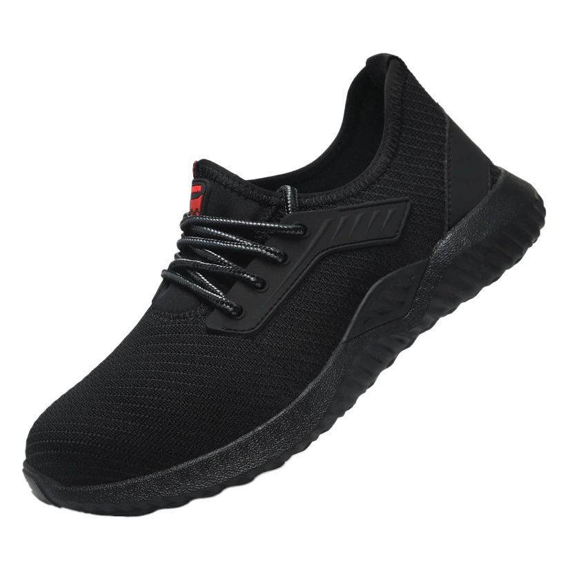 Новая защитная обувь, мужская защитная обувь с защитой от ударов, улучшенная защитная обувь, Резиновая мягкая подошва, дышащая Летающая тканая защитная обувь