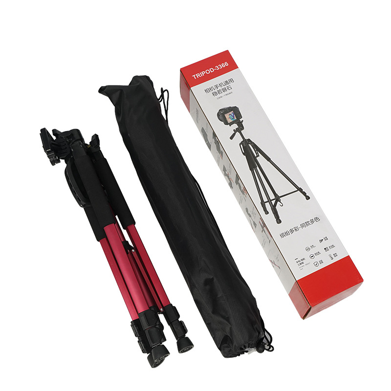 源头工厂3366便携三角架   手机直播支架 落地自拍视频摄影三脚架
