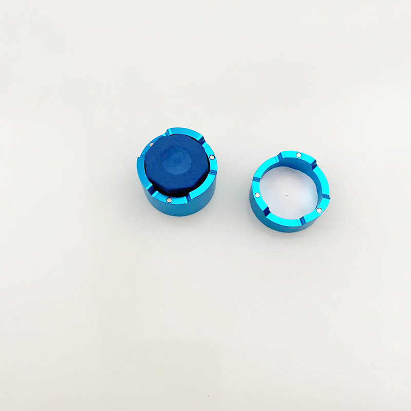 Billar suministros Cue cuero cabeza redonda de chocolate en polvo de chocolate octogonal en polvo Universal caja de chocolate redonda