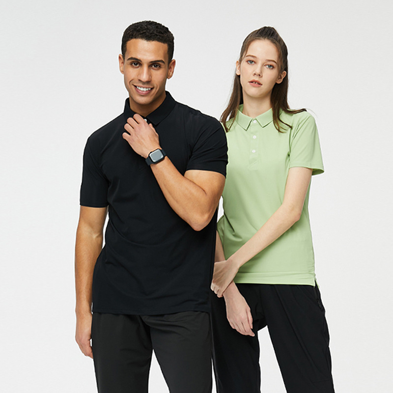 Deportes y ocio fitness Polo hombres y mujeres mismo verano slim fit que absorbe el sudor ropa de grupo de secado rápido Camiseta de manga corta transfronteriza