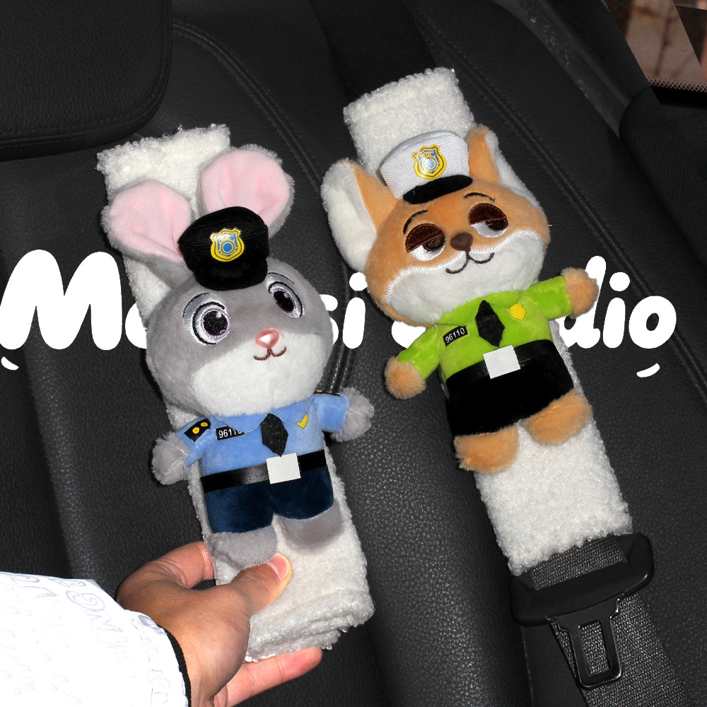Car Seat Belt Shoulder Pads Zootopia Judy Nick Car Seat Belt Covers Car Interior Decoration Accessories