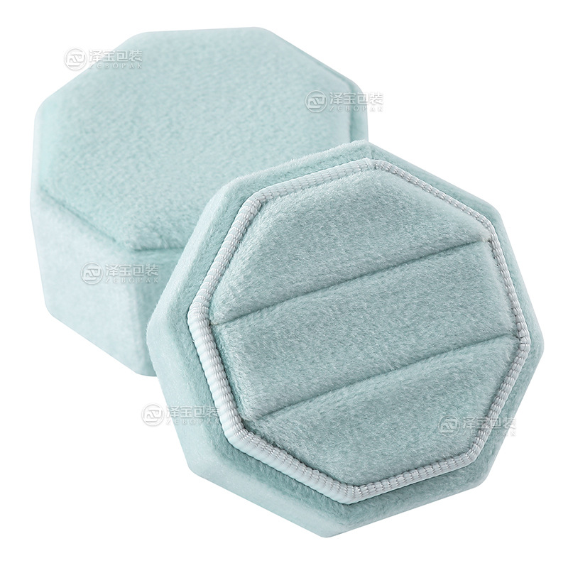 슈퍼 라이트 블루, 싱글 링 박스 [귀걸이 보관 가능]