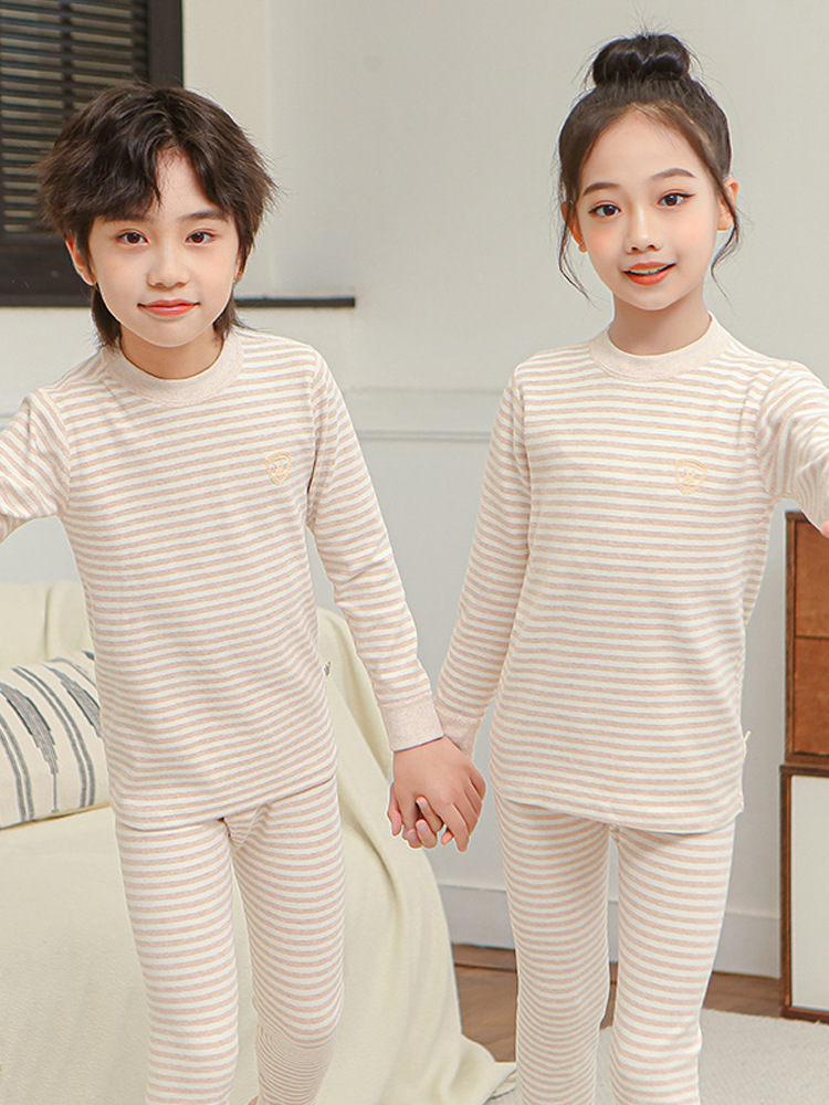 Children's cotton fleece thermal underwear for men and women