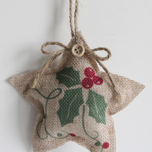 Cross-border Christmas decorations, Christmas pendants, printed linen dolls, Christmas tree pendants, dolls, Christmas gifts wholesale