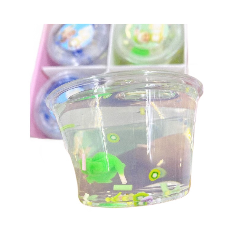 Gran por mayor goma espumante de barro de cristal transparente M goma slime papelería tienda de venta desprimir juguetes de barro rojo para niños
