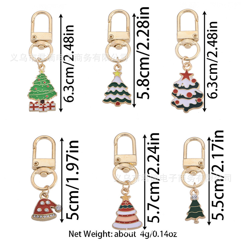 クリスマスキーホルダークロスボーダーかわいい漫画クリスマスツリーシリーズキーホルダー合金オイルドリップ装飾チェーンバッグペンダント|undefined