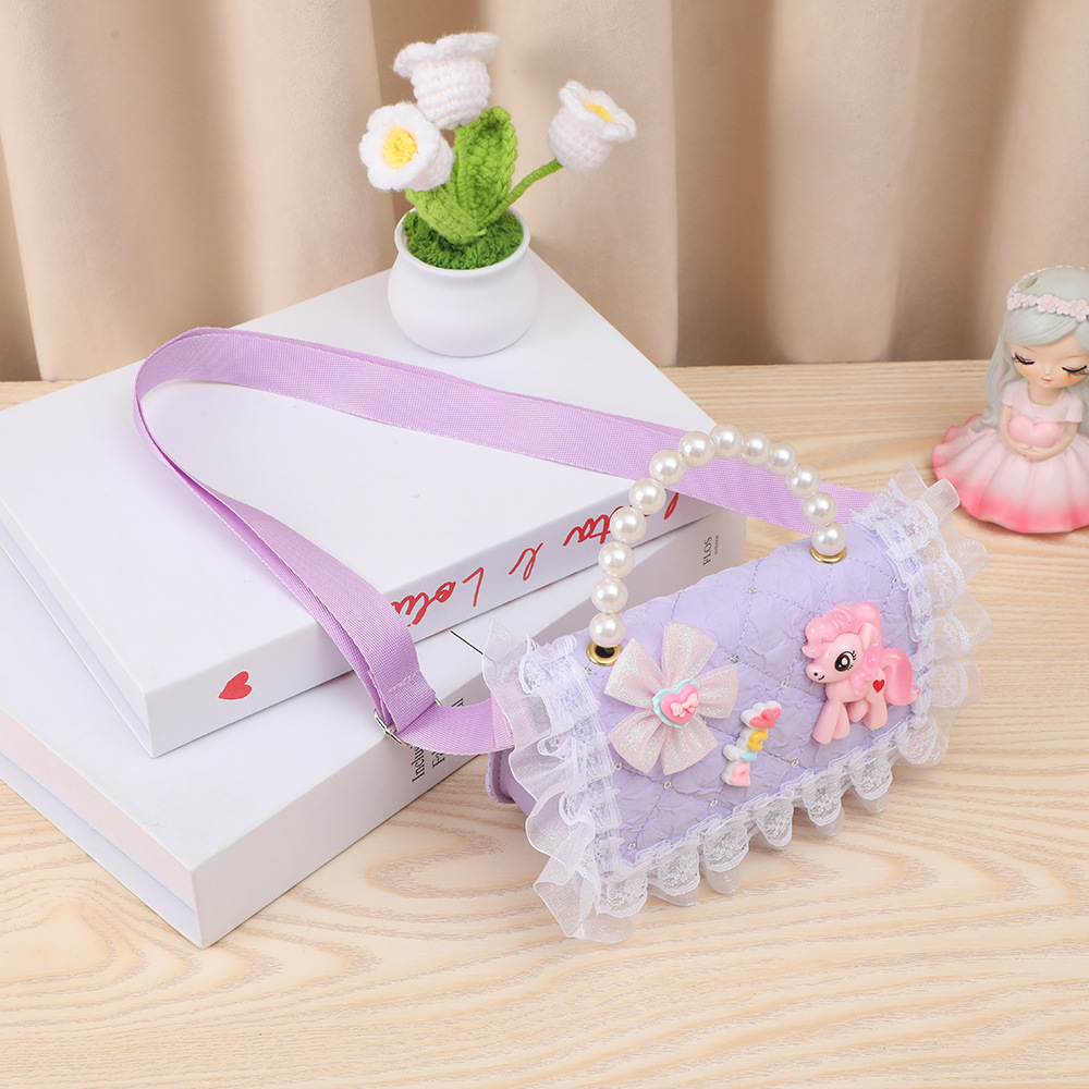 Cute divertido bolso para niños pequeño Xiangfeng perla monedero portátil pequeña princesa bolsa de almacenamiento bandolera estilo ins al por mayor