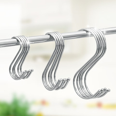 不鏽鋼S型臘肉掛鈎家用多功能金屬掛衣鈎廚房實心無磁耐用掛肉鈎