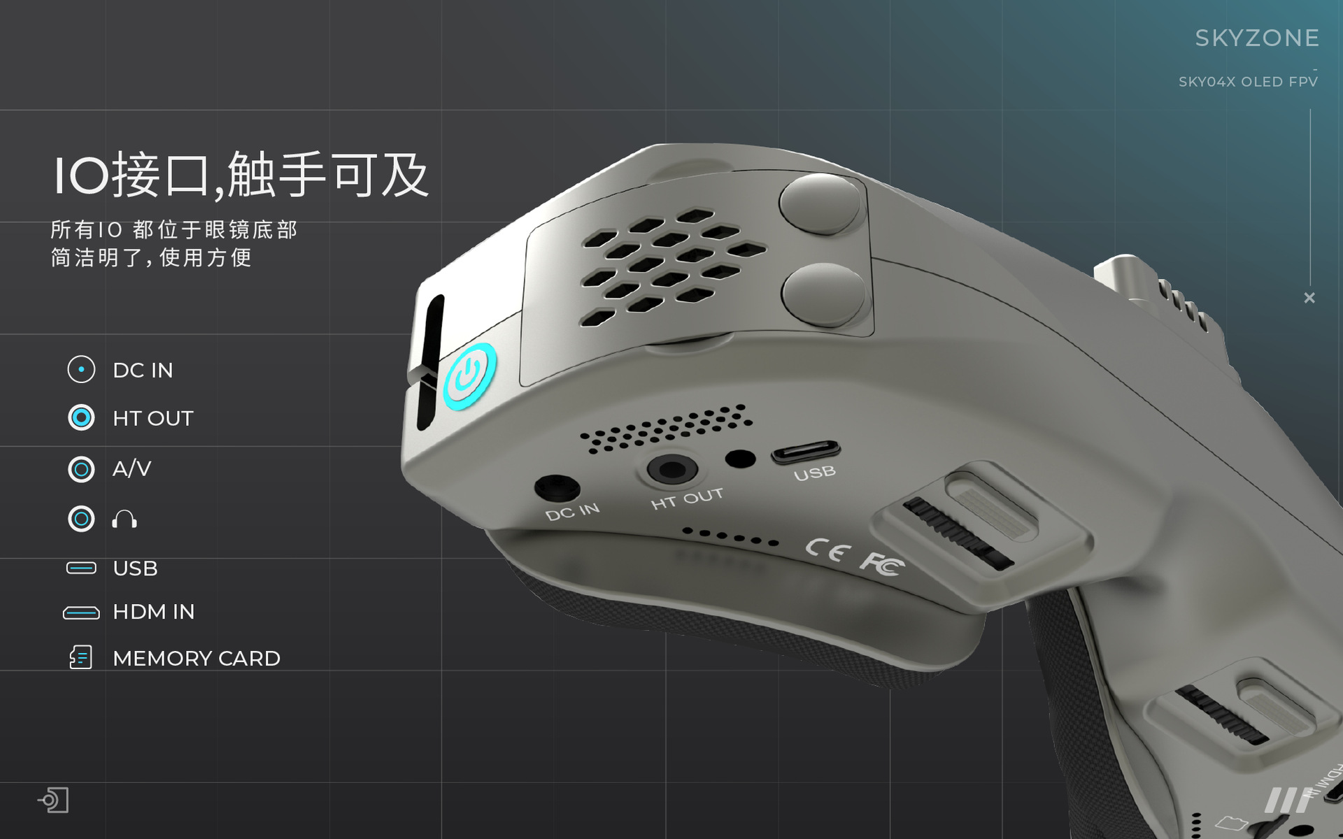 The SKYZONE SKY04X 1280X960 OLED FPV video glasses come with a built-in fusion receiver undefined