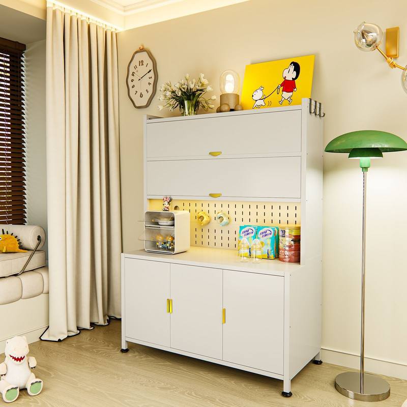 Kitchen Storage Rack, Floor-Standing Multi-Layer Microwave Oven Storage Cabinet, Household Pot and Bowl Cabinet, Storage Cabinet, Sideboard Cabinet All-In-One