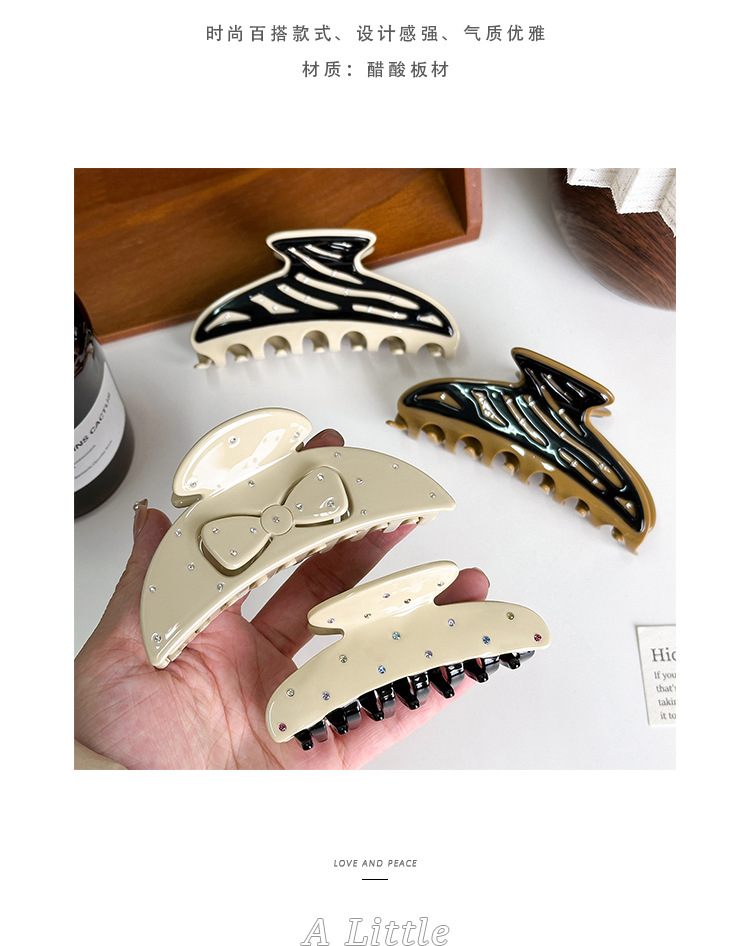 Daily Occasion Acetic Acid Material Casual Women's Bow Knot Fish Shark Acetic Acid Hair Clip Hair Claws