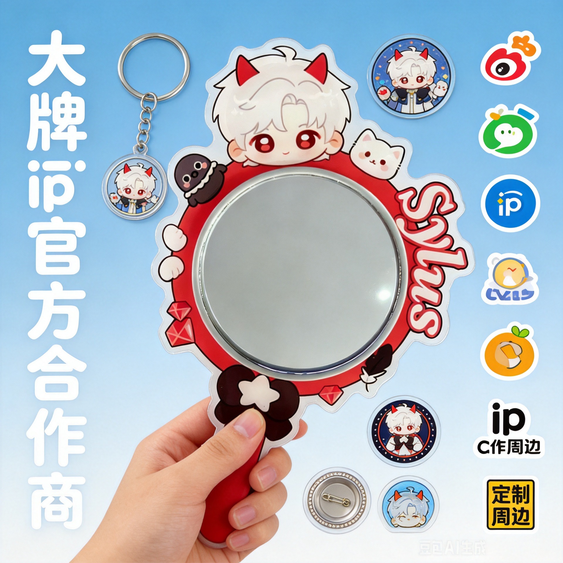 Custom acrylic punch card mirror