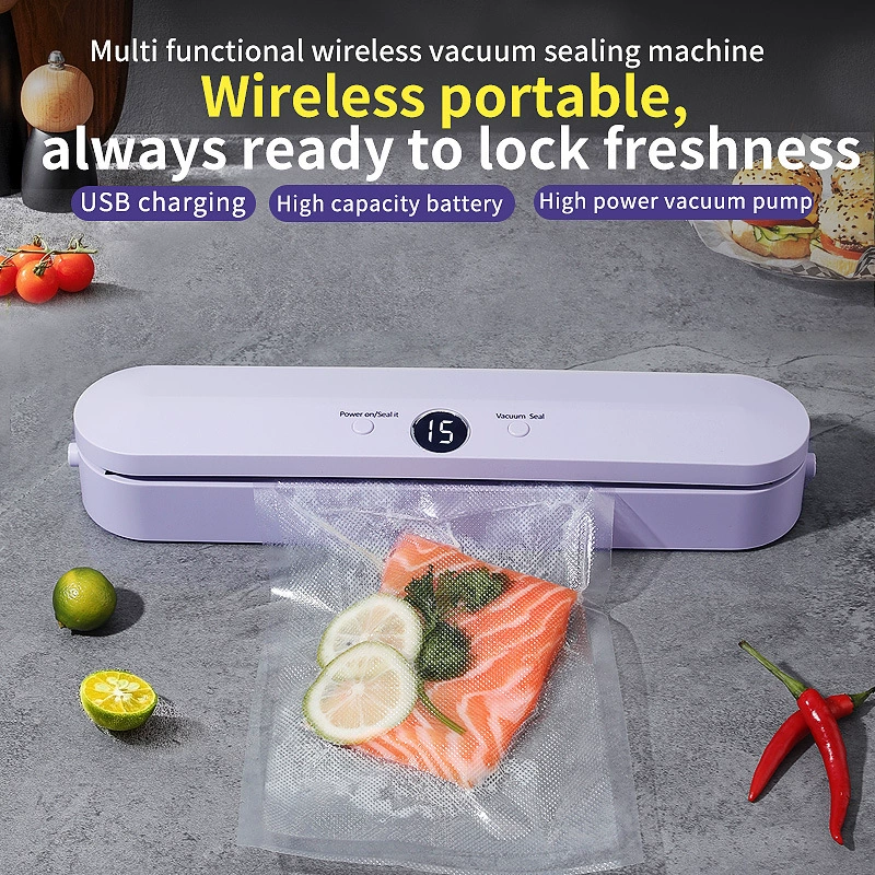 Cross -border vacuum food preservation seal charging small household packaging machine LCD automatic vacuum secret seal