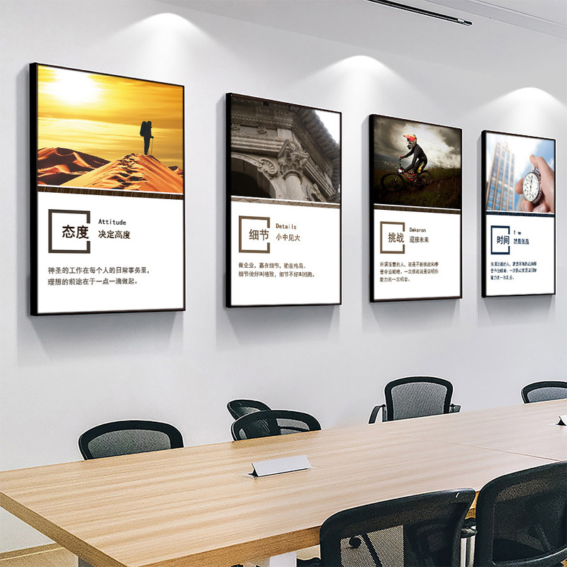 Company Office Culture Wall Hanging Painting Enterprise Meeting Team Cooperation Inspirational Slogan Creative Mural Decorative Painting