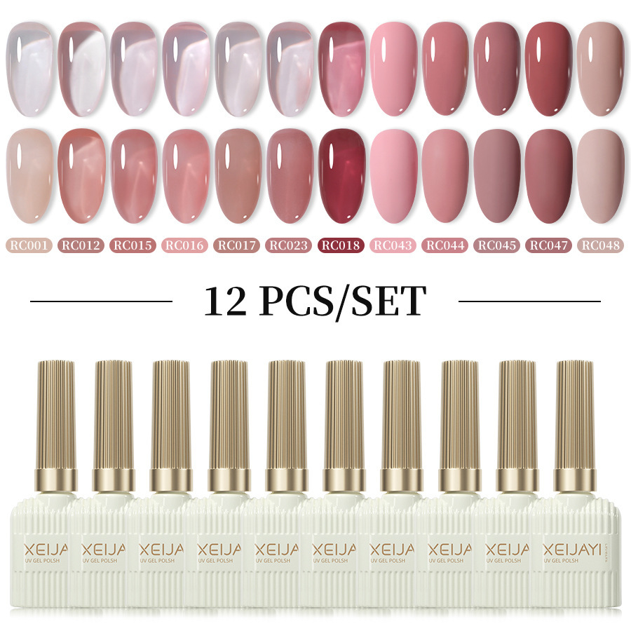 Xianjiayi 102 color nail polish glue new suit phototherapy glue popular online 12 color suit solid and lasting nail salon