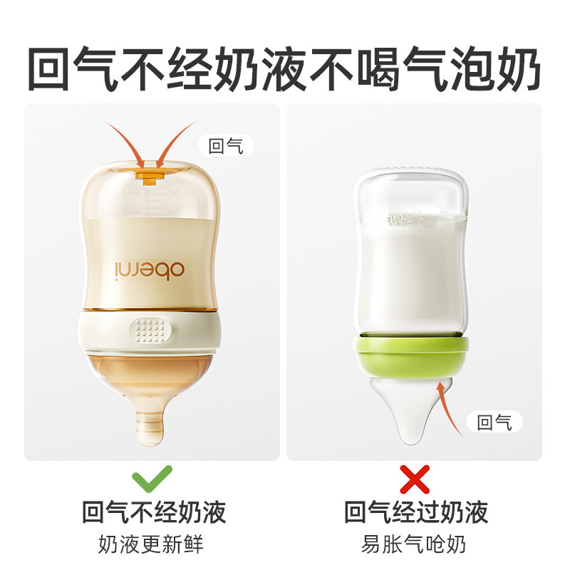 欧贝妮百日晶护新生儿PPSU奶瓶底部排气防胀气耐摔款初生婴儿奶瓶|undefined