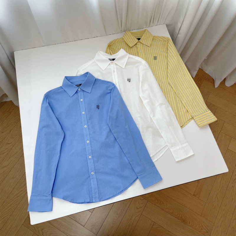 Shenzhen Nanyou 26 Spring/Summer New Commuter Shirt for Women, Striped, Loose Fit, Breathable, Slimming, Versatile Basic Long Sleeve Top
