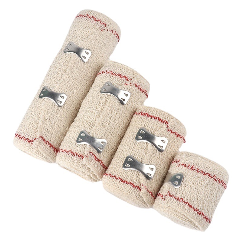 Spandex Wrinkle Elastic Bandage Red Line Blue Line 80G/Square Meter Factory Direct Sales Protective Gear Elastic Wrist Guard