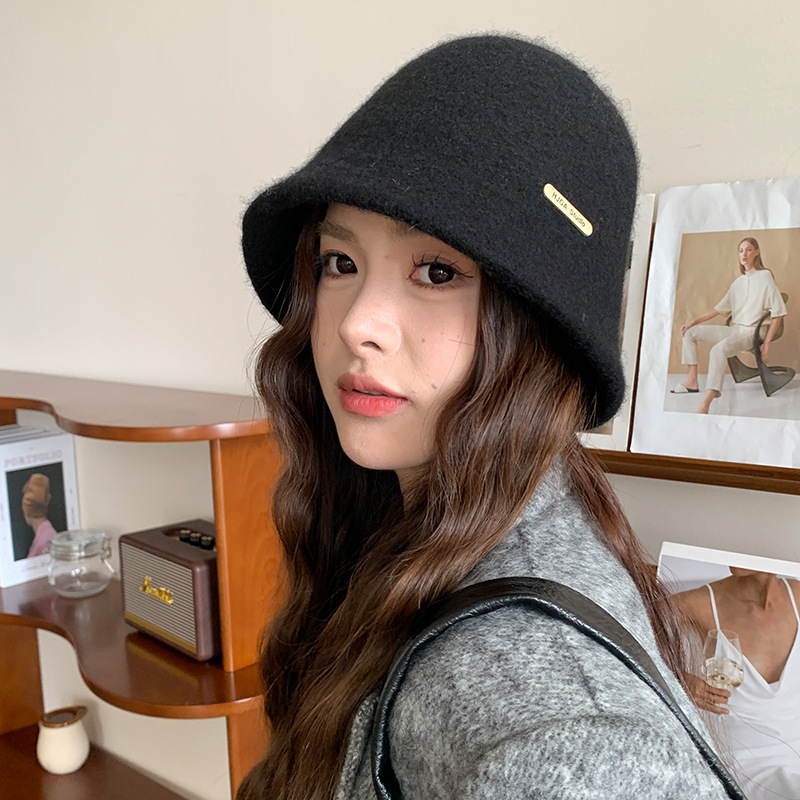 E-756 Black Iron Wool Bucket Hat