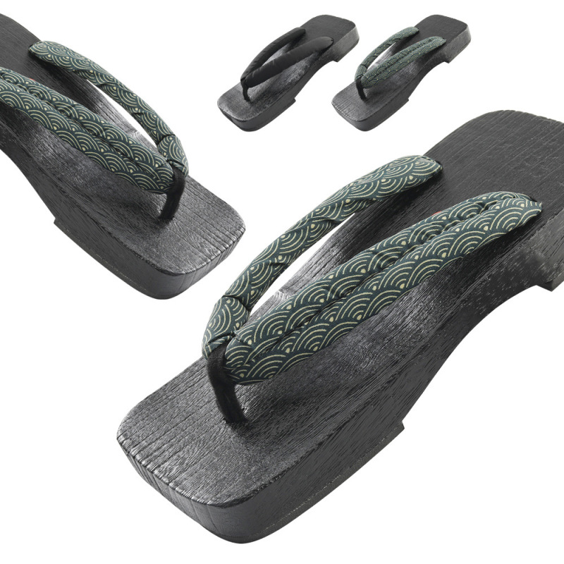 Outdoor Casual Men's Wooden Shoes Japanese Style Fashionable Summer Outfit Flip-Flops Lightweight Non-Slip Clip Sandals Home