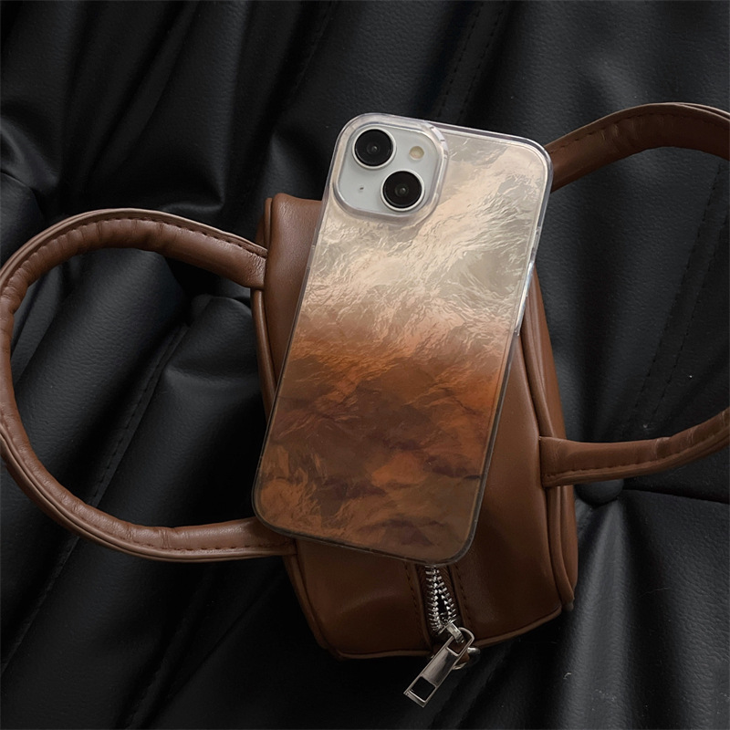 Patrón de papel de aluminio degradado simple para iPhone16/15ProMax funda para teléfono móvil pareja 13 Apple 14Pro