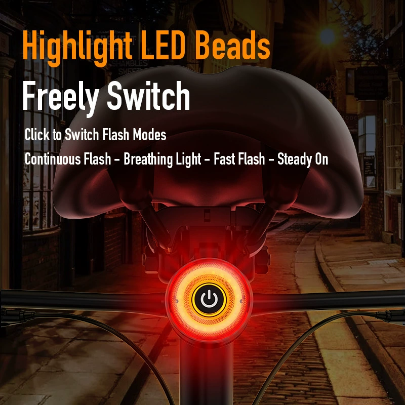 Велосипедный стоп-сигнал со встроенным аккумулятором, USB-зарядка, ночная езда, красный свет, предупреждающий задний фонарь для горного велосипеда