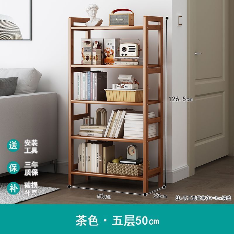 収納ラック多層収納ラック床置きシンプルな竹キッチンリビングルーム壁本雑貨スナック収納ラック|undefined