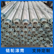 动力滚筒传动滚筒钢制镀锌双链滚筒双排链轮不锈钢传动辊筒托辊