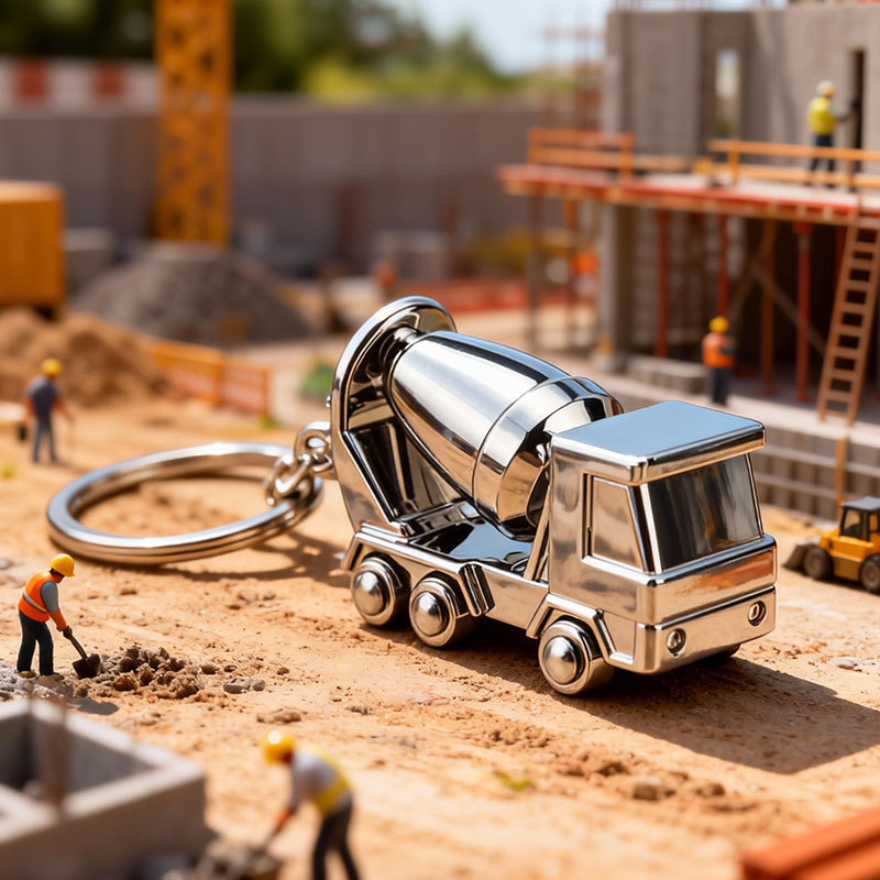 Alloy Mixer Truck Keychain Custom-Made Innovative Engineering Vehicle Model Mini Ornament Realistic Metal Pendant Decoration Alloy Mixer Truck Keychain Custom-Made Innovative Engineering Vehicle Model Mini Ornament Realistic Metal Pendant Decoration