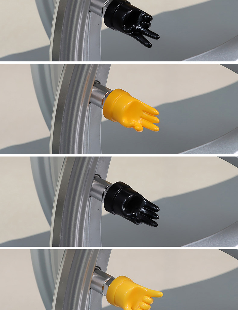 Trendy Brand Hand Gesture Tire Valve Caps for Cars, Electric Vehicles, Motorcycles, and Automobiles, Universal Valve Core Covers, Personalized Decoration