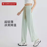 2024 новые ледяные шелковые быстрые сухие брюки женские солнцезащитные широкие брюки тонкие прямые прохладные дышащие повседневные спортивные штаны