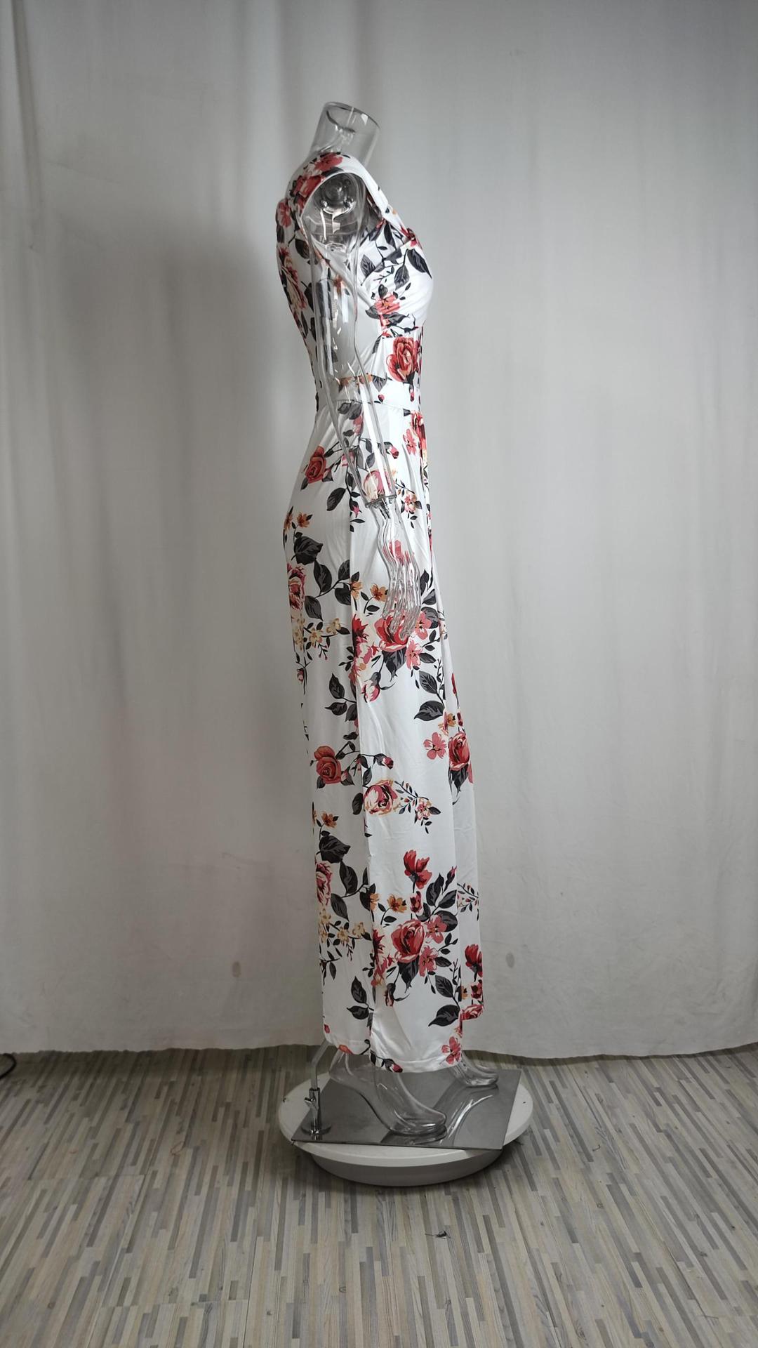 548g Weight Short Sleeve Sleeve Length Full Length Pants Length Polyester Fabric Type Mid Waist Waist Line Jumpsuits Pants Type Micro-Elastic Elasticity Holiday, Beach Occasion Loose Fit Type Printing, Stripe Pattern Summer Season Women's Gender Printing Design Vacation Style Women's Holiday Beach Vacation Printing Stripe Full Length Printing Jumpsuits 10