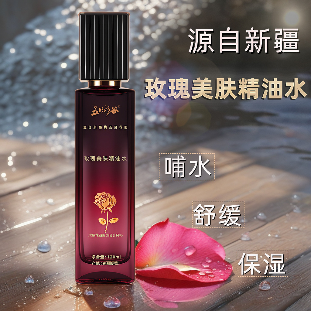 Xinjiang Rose Beauty Essential Oil Water Hotan Rose Essential Oil Skin Care Water Soothing Moisturizing Toner Moisturizing Softening Water