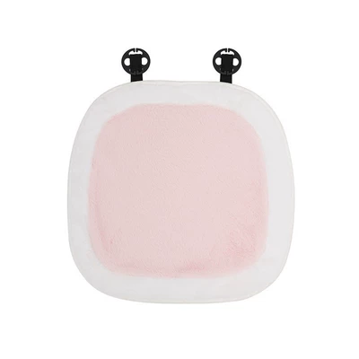 Waist support, and Lumbar Support with Cute Bow - rabbit-fur-white-edged-pink-cushion-front-row