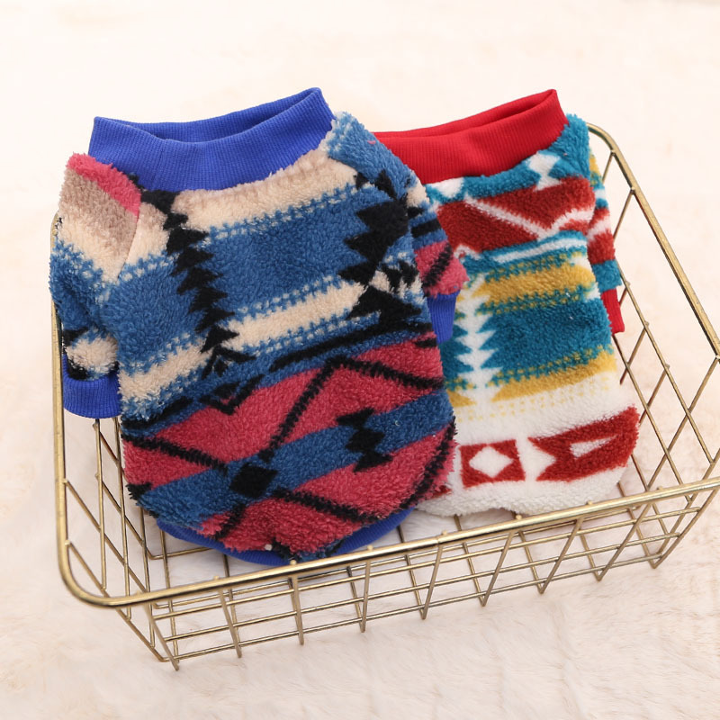 Factory wholesale dog cat plush autumn and winter thick warm clothing teddy bear cute pet pullover sweater